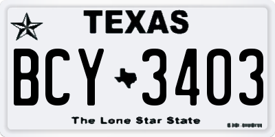 TX license plate BCY3403