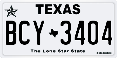 TX license plate BCY3404