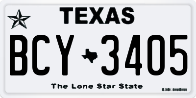 TX license plate BCY3405