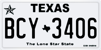TX license plate BCY3406