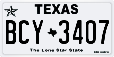 TX license plate BCY3407