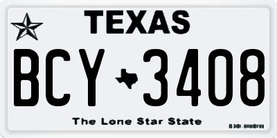 TX license plate BCY3408