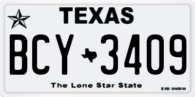 TX license plate BCY3409