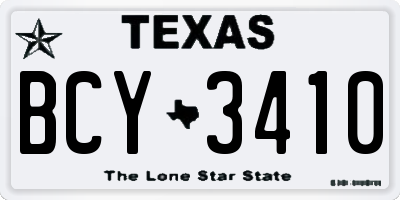 TX license plate BCY3410