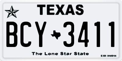 TX license plate BCY3411