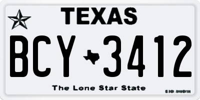 TX license plate BCY3412