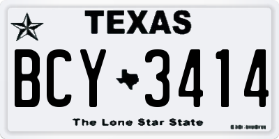 TX license plate BCY3414