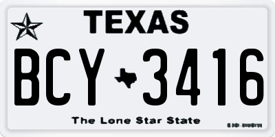 TX license plate BCY3416