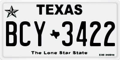 TX license plate BCY3422