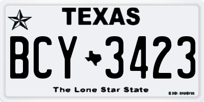 TX license plate BCY3423