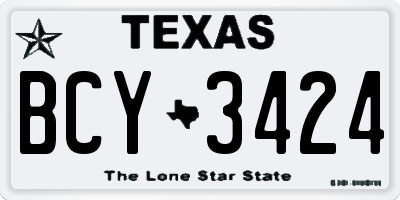 TX license plate BCY3424
