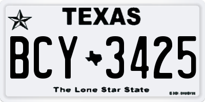 TX license plate BCY3425