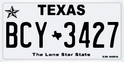 TX license plate BCY3427