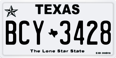 TX license plate BCY3428