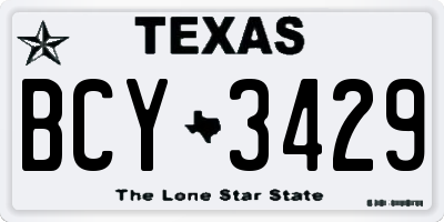 TX license plate BCY3429