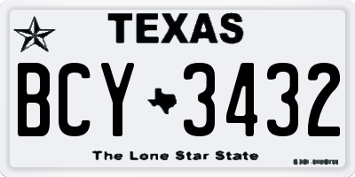 TX license plate BCY3432
