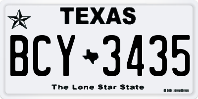TX license plate BCY3435