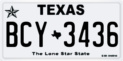 TX license plate BCY3436