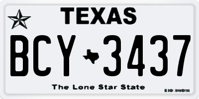 TX license plate BCY3437