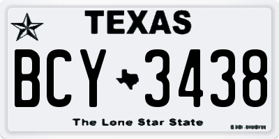 TX license plate BCY3438