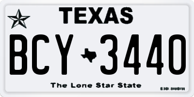 TX license plate BCY3440