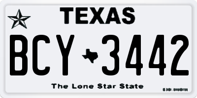 TX license plate BCY3442