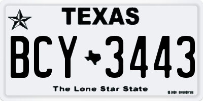 TX license plate BCY3443