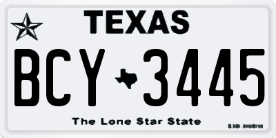 TX license plate BCY3445