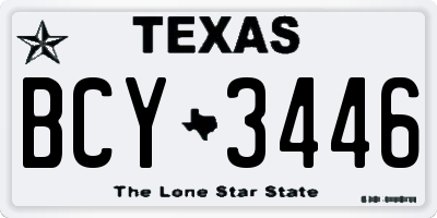 TX license plate BCY3446