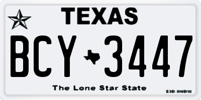 TX license plate BCY3447