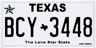 TX license plate BCY3448