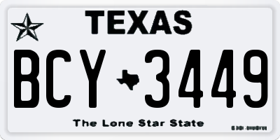 TX license plate BCY3449