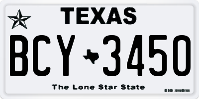 TX license plate BCY3450