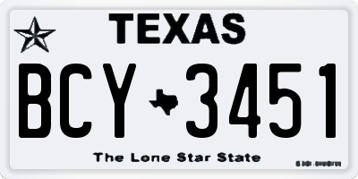 TX license plate BCY3451