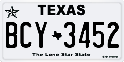 TX license plate BCY3452