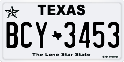 TX license plate BCY3453