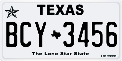 TX license plate BCY3456