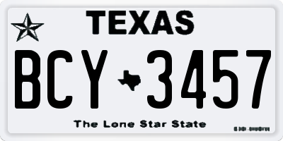 TX license plate BCY3457