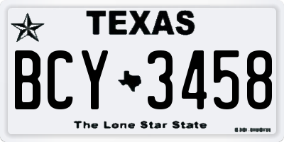 TX license plate BCY3458