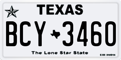TX license plate BCY3460