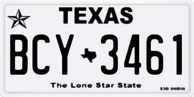 TX license plate BCY3461