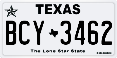 TX license plate BCY3462