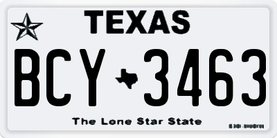 TX license plate BCY3463