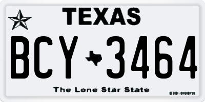 TX license plate BCY3464