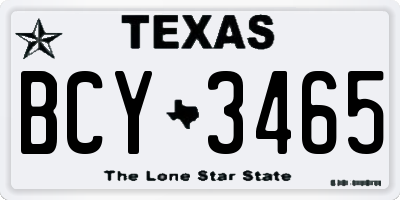TX license plate BCY3465