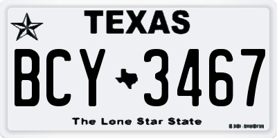 TX license plate BCY3467