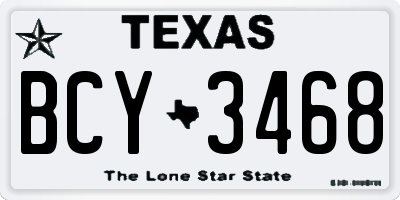 TX license plate BCY3468