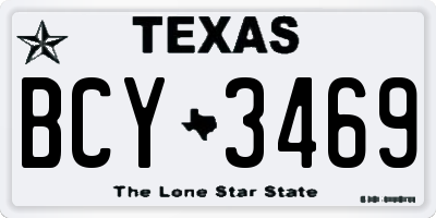 TX license plate BCY3469