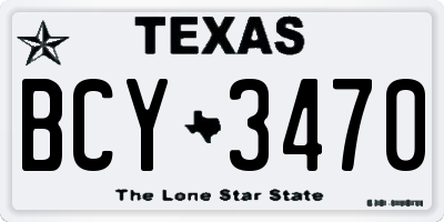 TX license plate BCY3470