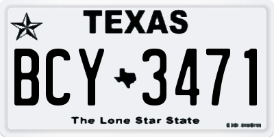 TX license plate BCY3471